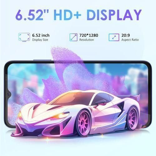 redbeat D5 Smartphone 6.52inch IPS HD 4GB + 64GB ROM-Black