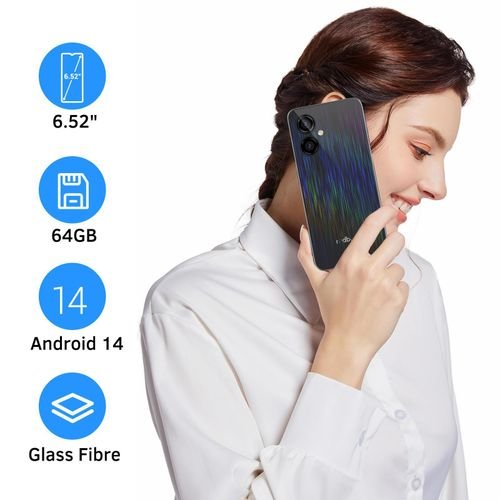 redbeat D5 Smartphone 6.52inch IPS HD 4GB + 64GB ROM-Black