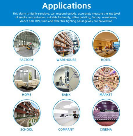 Gautone Independent Smoke Alarm Fire Protection Smokehouse Home Security System Smoke Detector